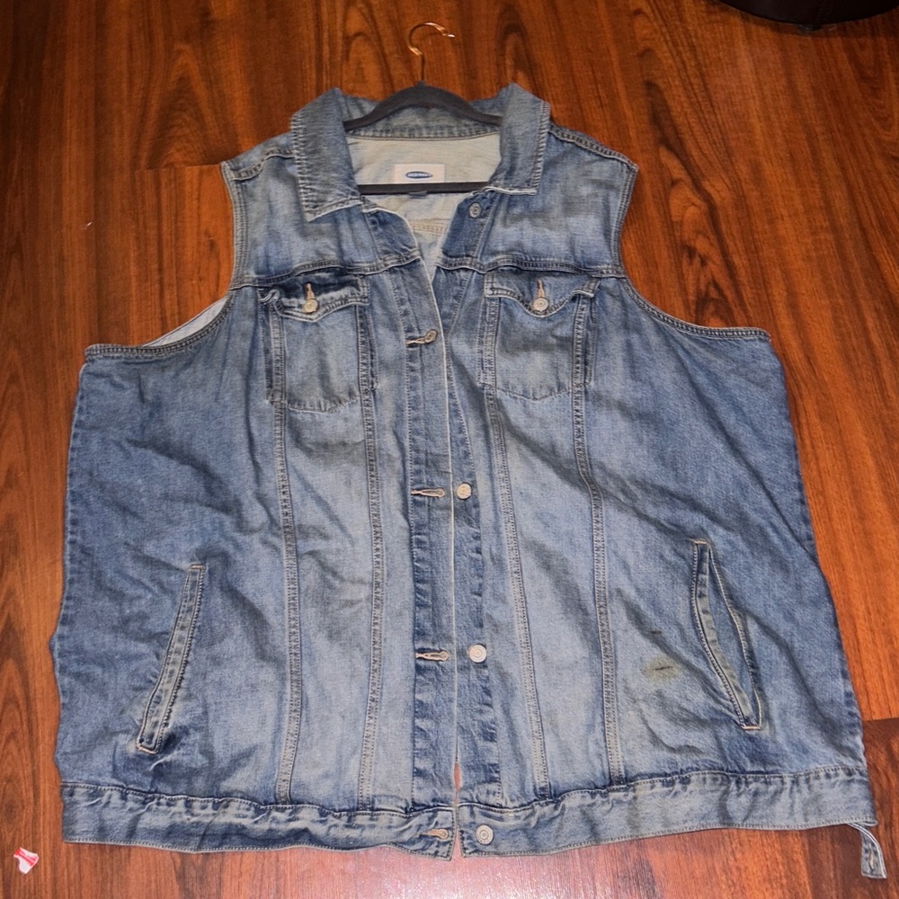 Old Navy Medium Wash Blue Denim Vest sz 4x - Picture 13 of 16